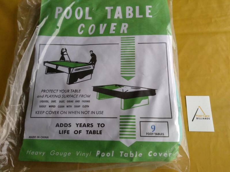 Green Plastic Pool Table Cover available in 7 Foot, 8 Foot or 9 Foot